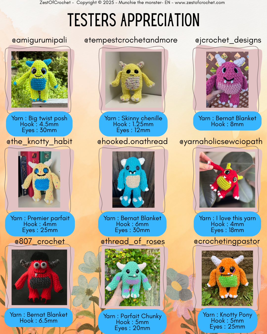Munchie The Monster - Low-Sew Crochet pattern