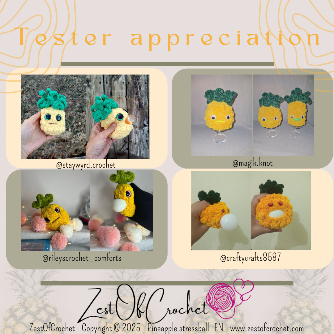 Pineapple stressball no-sew pattern