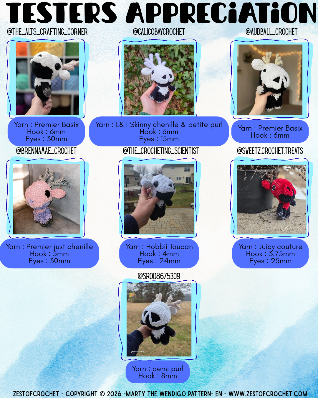 Marty the wendigo - crochet pattern