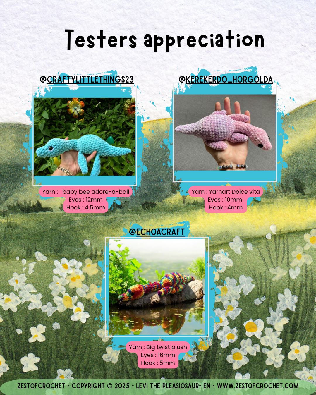 Levi the Pleasiosaur - No-sew crochet pattern