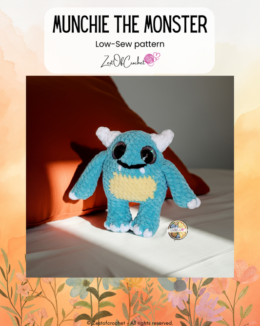 Munchie The Monster - Low-Sew Crochet pattern