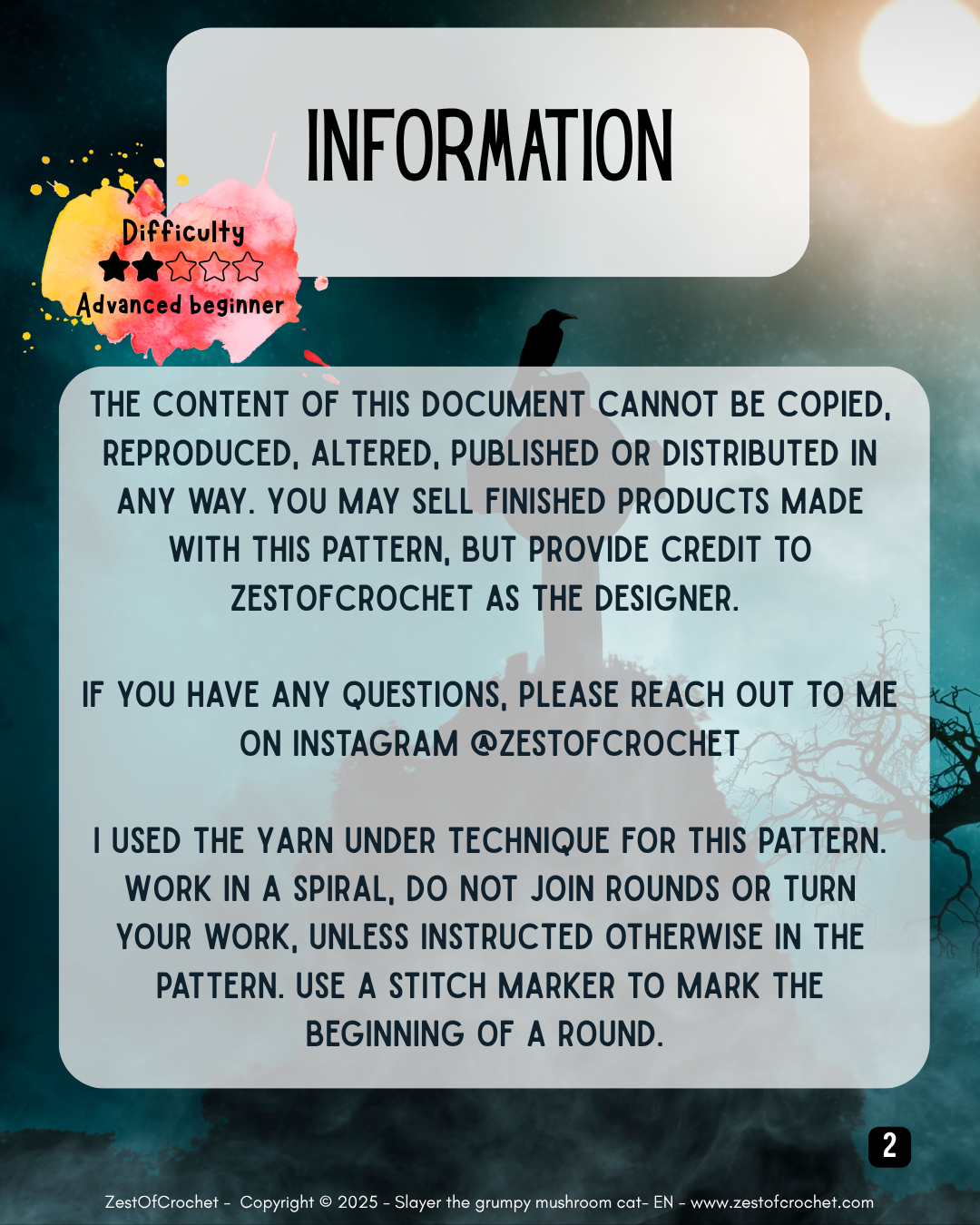 Slayer the Grumpy mushroom cat - Crochet pattern