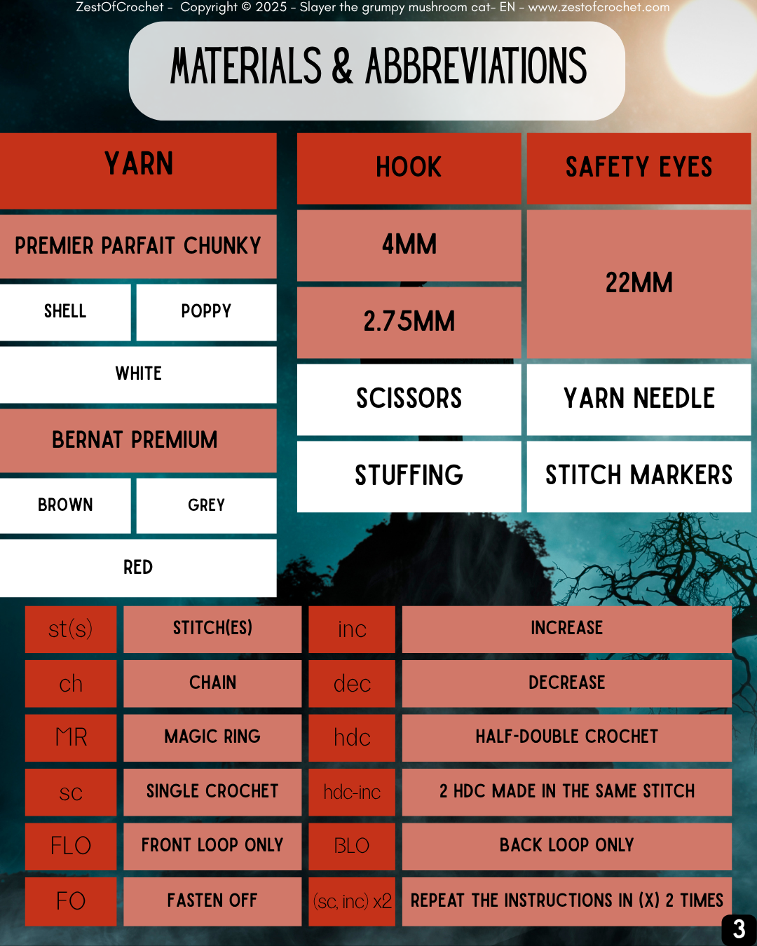 Slayer the Grumpy mushroom cat - Crochet pattern