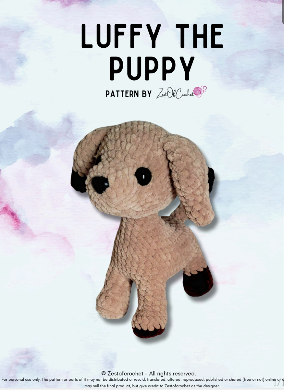 Luffy the puppy - crochet pattern